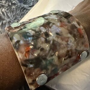 Paparazzi Multicolor Acrylic Cuff with Silver Accents